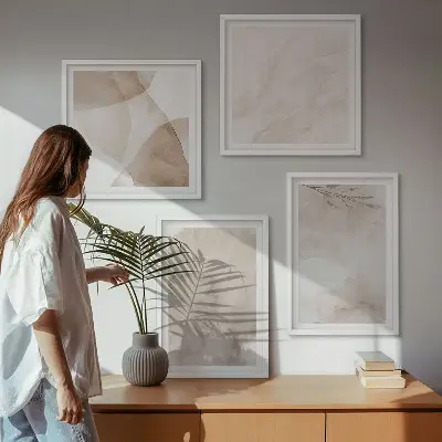Wall art set watercolor boho textures