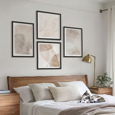 Wall art set Watercolor paints boho textures