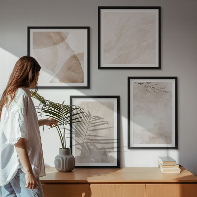 Wall art set Watercolor paints boho textures