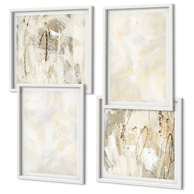 Set of 4 wall art pieces Bright texture paint design