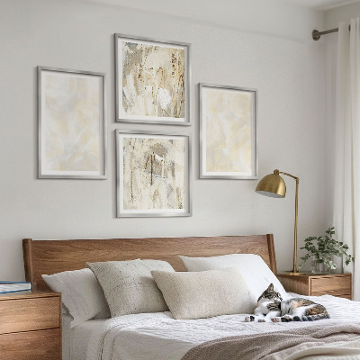 Set of 4 wall art pieces Bright texture paint design