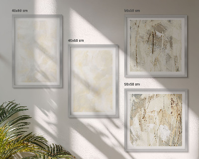 Set of 4 wall art pieces Bright texture paint design