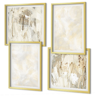 Set of 4 wall art pieces Bright texture paint design