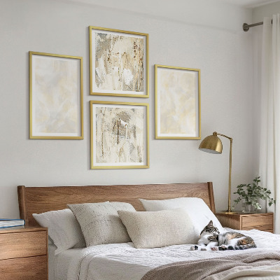 Set of 4 wall art pieces Bright texture paint design