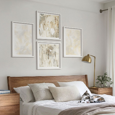 Set of 4 wall art pieces Bright texture paint design