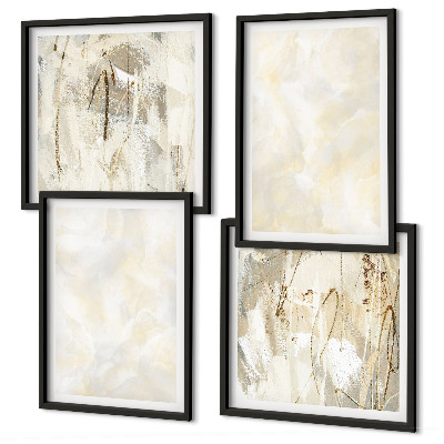 Set of 4 wall art pieces Bright texture paint design