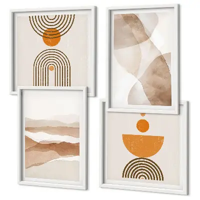 Multi-piece wall decor set structures shades minimalism design