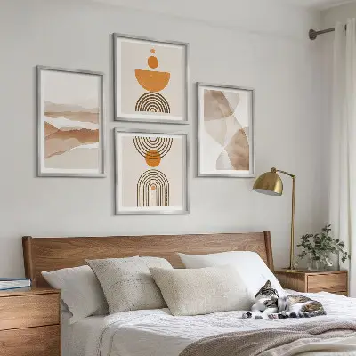 Multi-piece wall decor set structures shades minimalism design