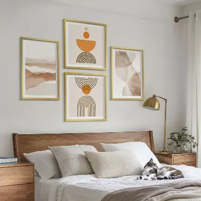 Multi-piece wall decor set structures shades minimalism design
