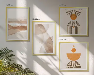 Multi-piece wall decor set structures shades minimalism design