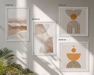 Multi-piece wall decor set structures shades minimalism design