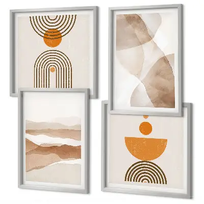 Multi-piece wall decor set structures shades minimalism design