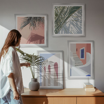 Wall art set Illustrations of city architecture