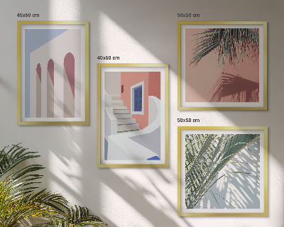 Wall art set Illustrations of city architecture