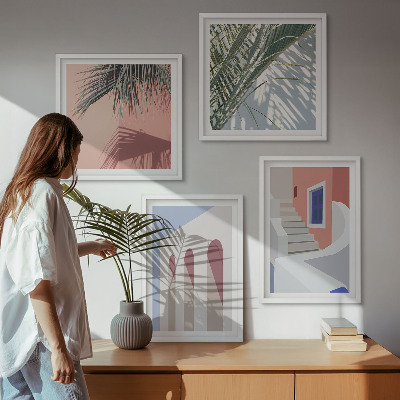 Wall art set Illustrations of city architecture