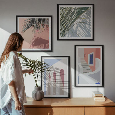 Wall art set Illustrations of city architecture