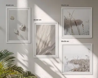 Boho style wall art set of 4 textured close-up pieces