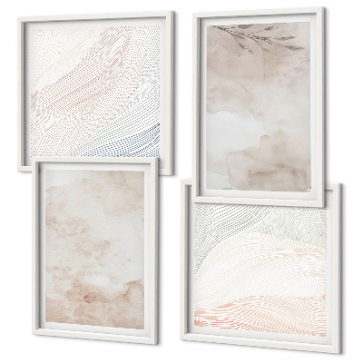 Wall art set Watercolor leaves in pastel