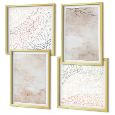 Wall art set Watercolor leaves in pastel