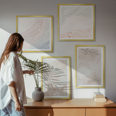 Wall art set Watercolor leaves in pastel
