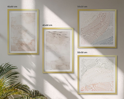 Wall art set Watercolor leaves in pastel
