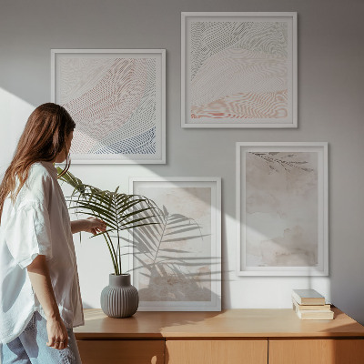 Wall art set Watercolor leaves in pastel