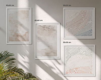 Wall art set Watercolor leaves in pastel