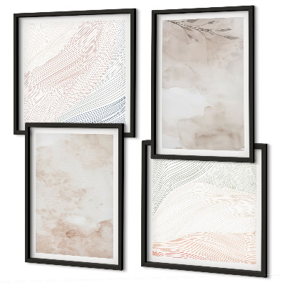 Wall art set Watercolor leaves in pastel