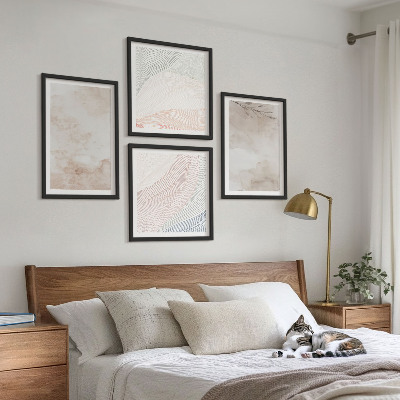 Wall art set Watercolor leaves in pastel