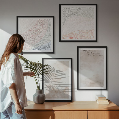 Wall art set Watercolor leaves in pastel