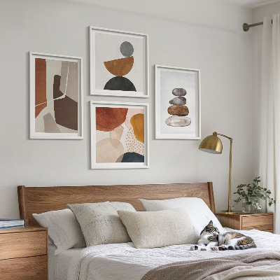 Set of 4 wall art pieces Abstract painting decorations