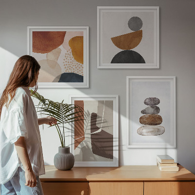 Set of 4 wall art pieces Abstract painting decorations