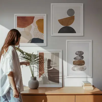 Abstract painting wall art set set of 4 pieces