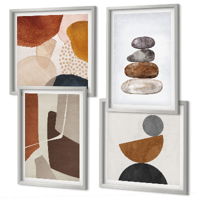 Set of 4 wall art pieces Abstract painting decorations