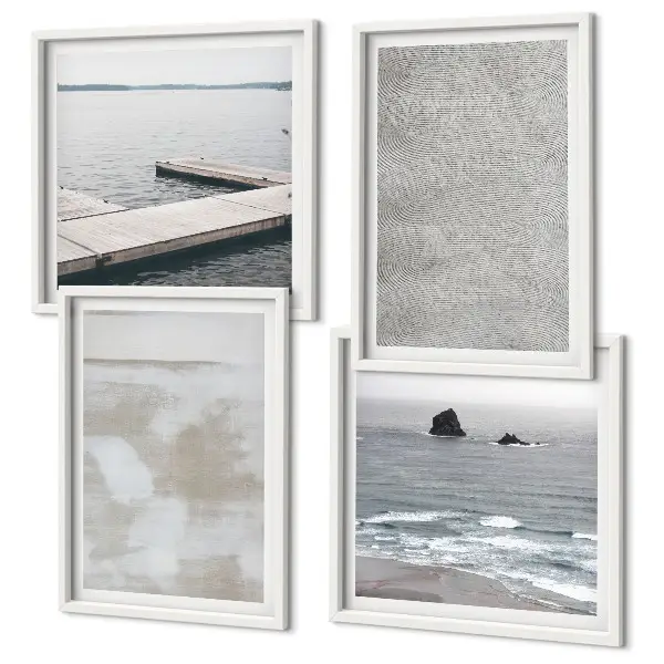 Multi-piece wall decor set with abstract modern textures