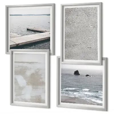 Multi-piece wall decor set with abstract modern textures