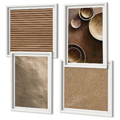 Set of 4 wall art pieces Modern stone structures