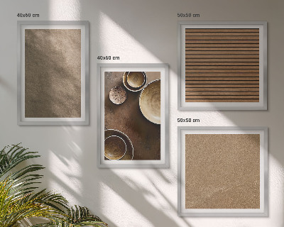 Set of 4 wall art pieces Modern stone structures