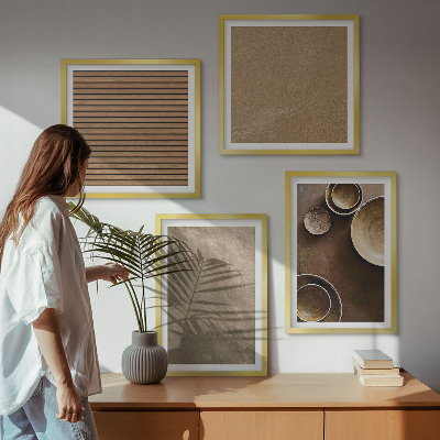 Set of 4 wall art pieces Modern stone structures