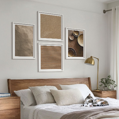 Set of 4 wall art pieces Modern stone structures