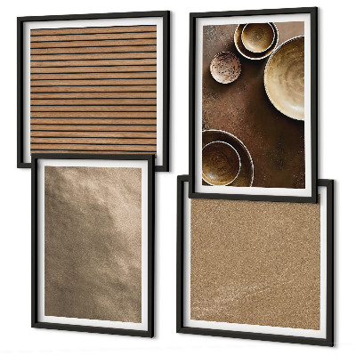 Set of 4 wall art pieces Modern stone structures