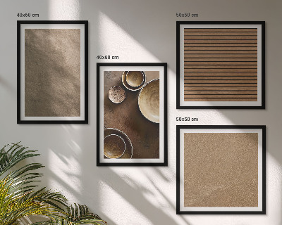 Set of 4 wall art pieces Modern stone structures