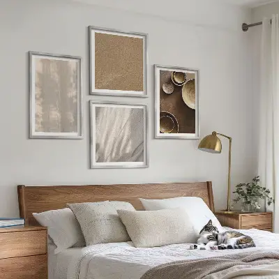 Multi-piece wall decor set minimalist structures and textures design