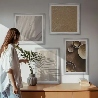 Multi-piece wall decor set minimalist structures and textures design