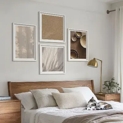 Multi-piece wall decor set minimalist structures and textures design