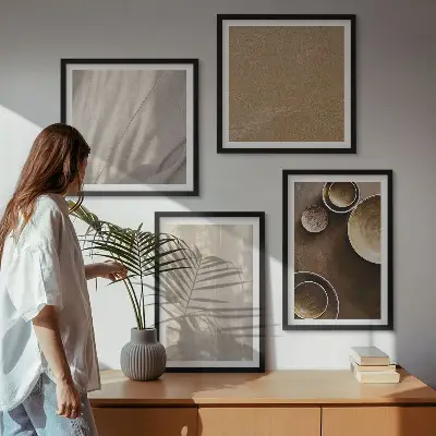 Multi-piece wall decor set minimalist structures and textures design