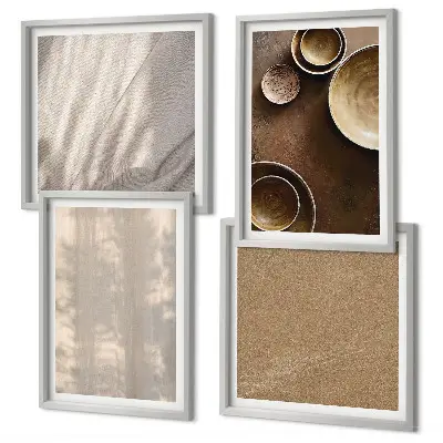 Multi-piece wall decor set minimalist structures and textures design