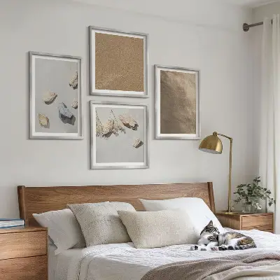 Beach stones natural structures wall art set of 4 pieces