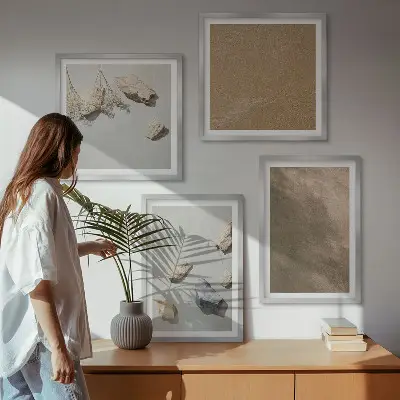 Beach stones natural structures wall art set of 4 pieces