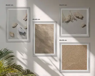 Beach stones natural structures wall art set of 4 pieces